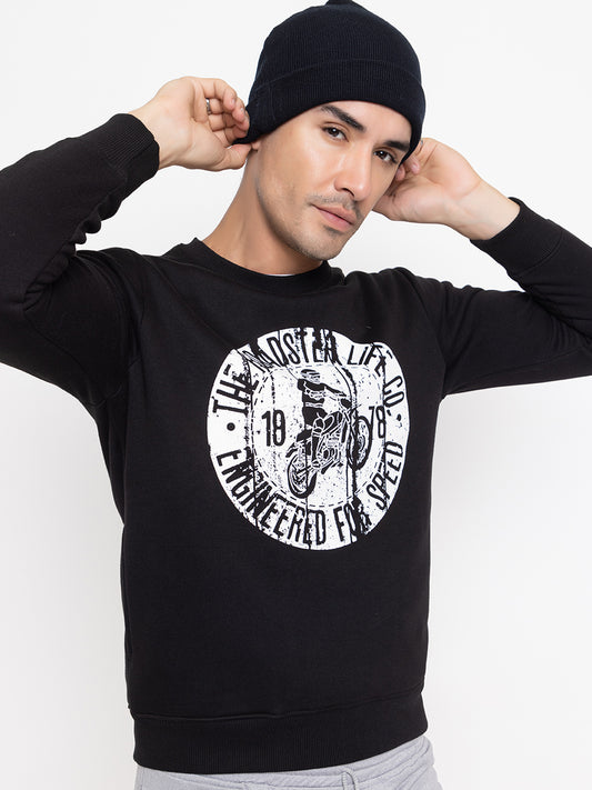 1001 Oversized Quilted Fleece Sweatshirt I 1001 Black
