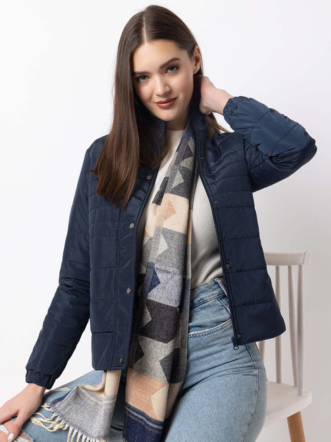 912 Quilted Puffer Jacket I Navy